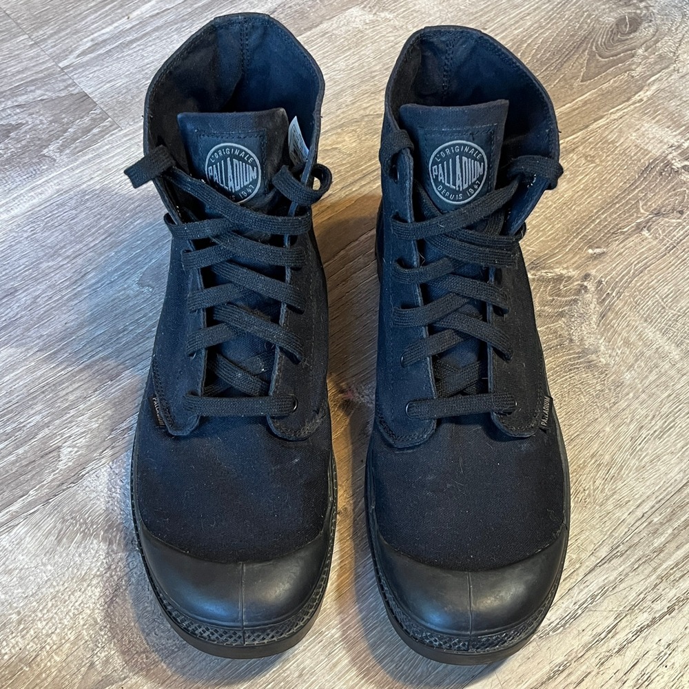 Palladium Pampa Hi Black Canvas High Top Boots Mens 13 05364-008-M